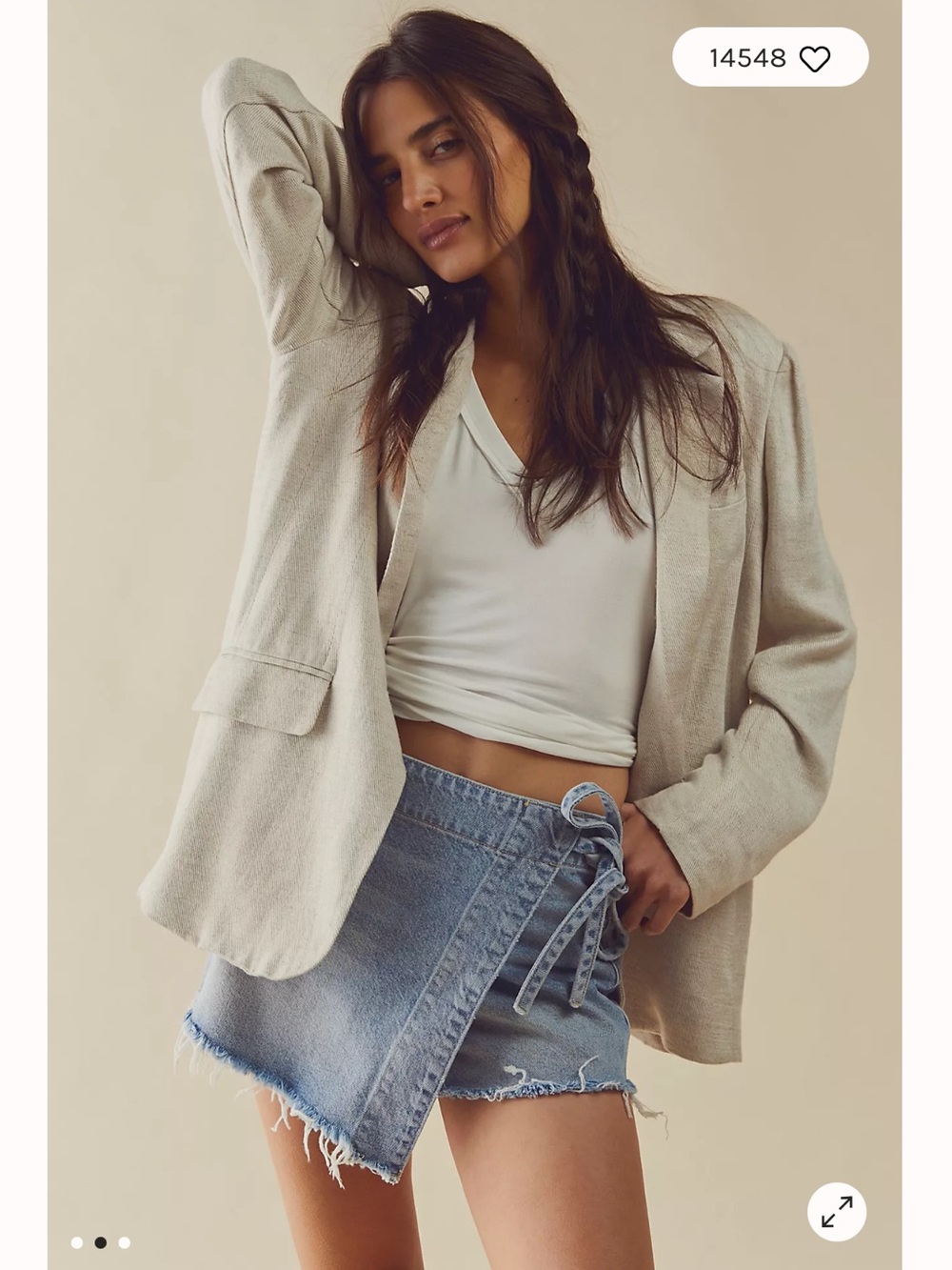 Free People We The Free Emmy Denim Skort - Picture 2 of 9